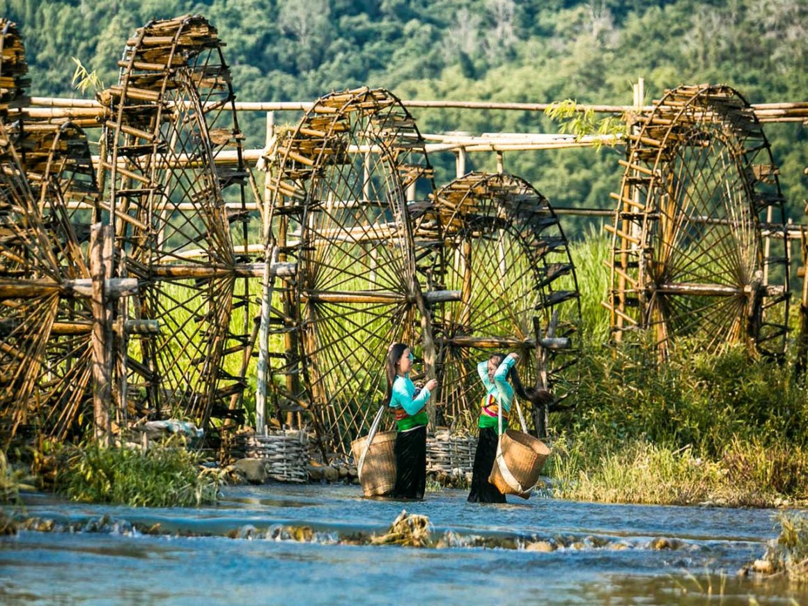 water wheel pu luong