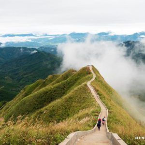 The Great Wall of Vietnam hugs a mountain range