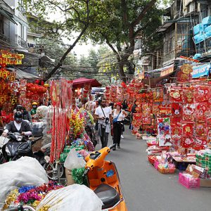 Hanoi’s Old Quarter doused in typical Tet flamboyance