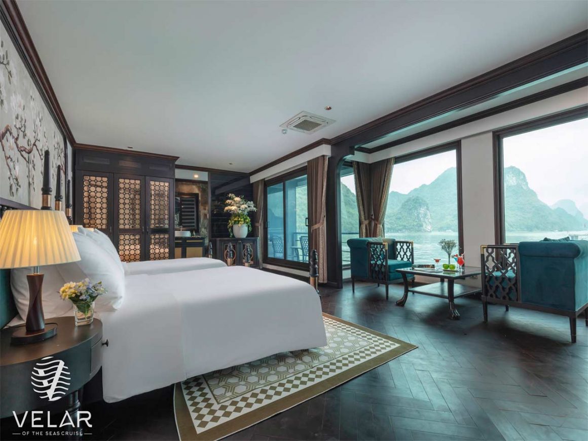 A cabin on the Velar of The Sea luxury cruise