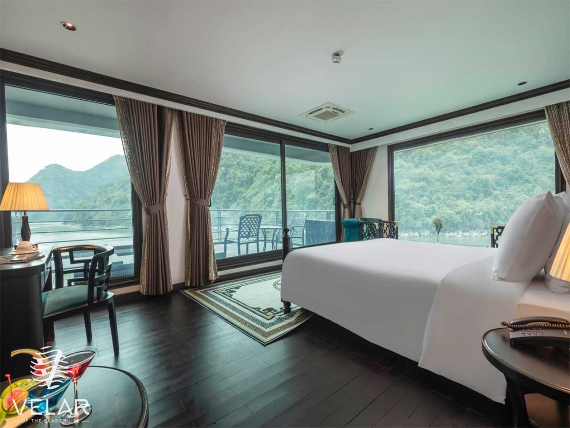 A cabin on the Velar of The Sea luxury cruise