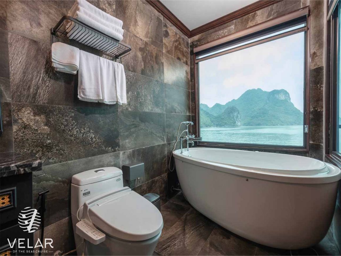 A cabin on the Velar of The Sea luxury cruise