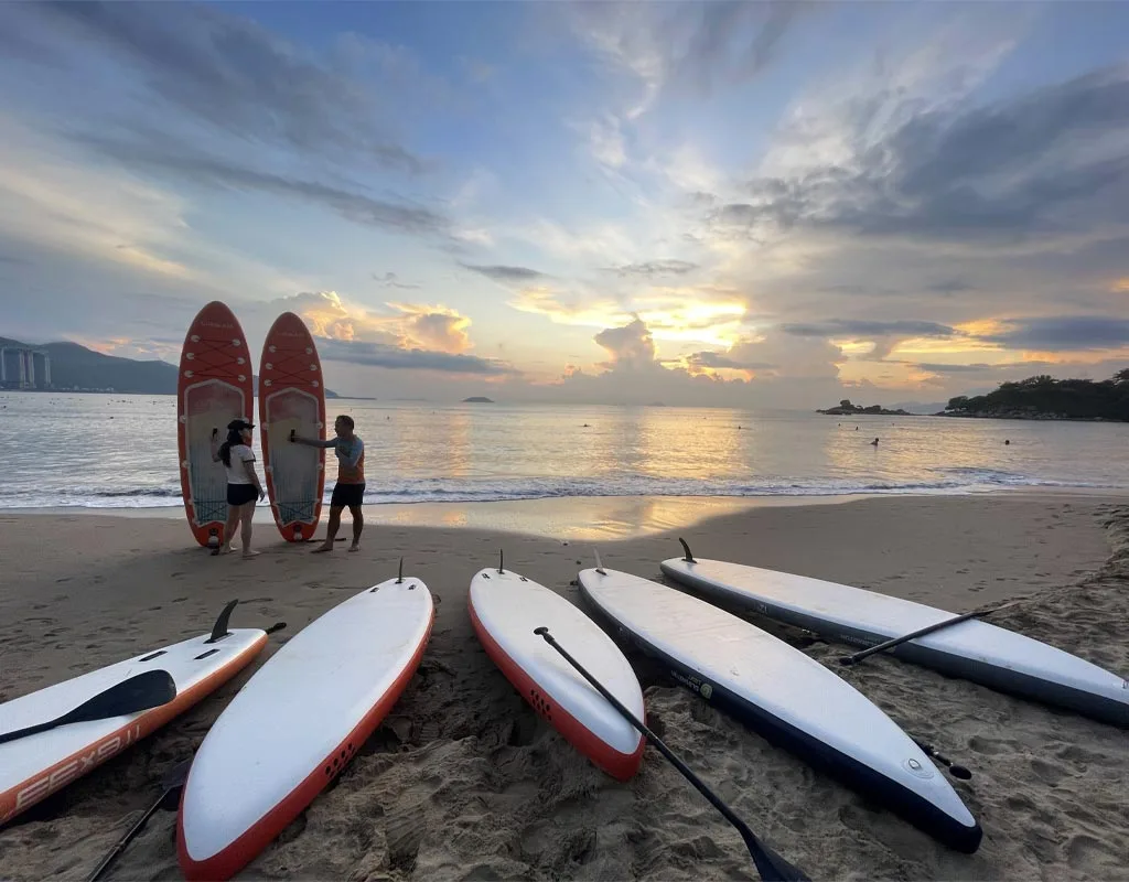 Sunset paddleboarding in Nha Trang, Vietnam