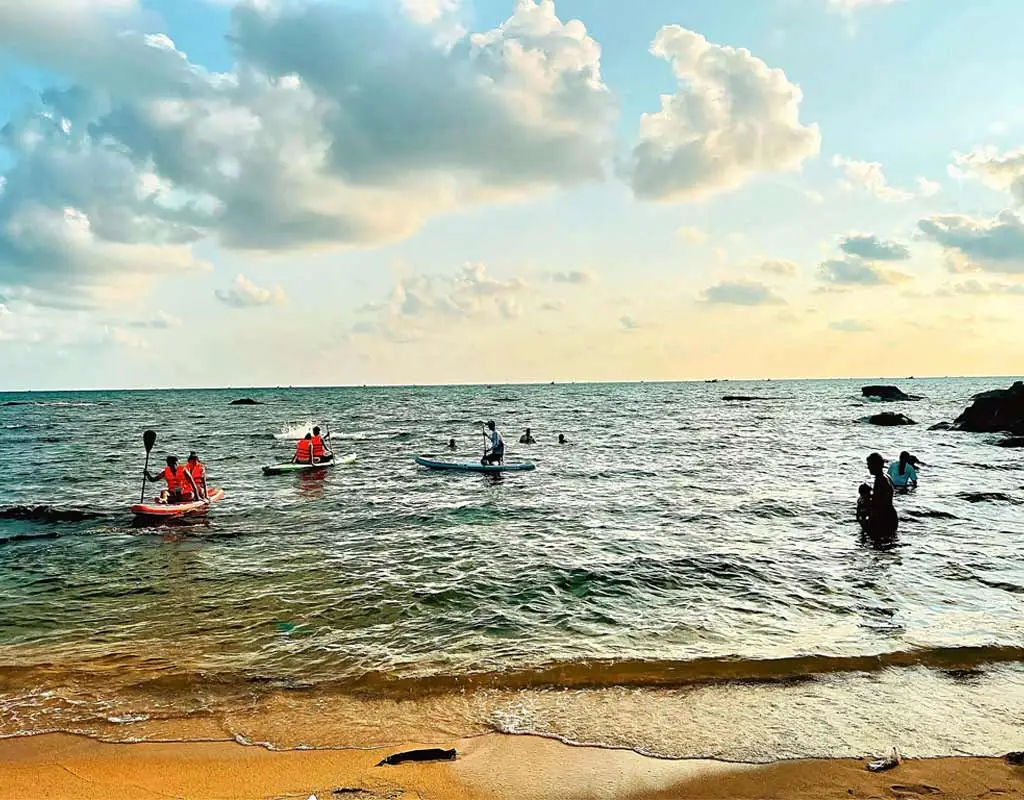Sunrise SUP paddleboarding in Phu Quoc Island, Vietnam