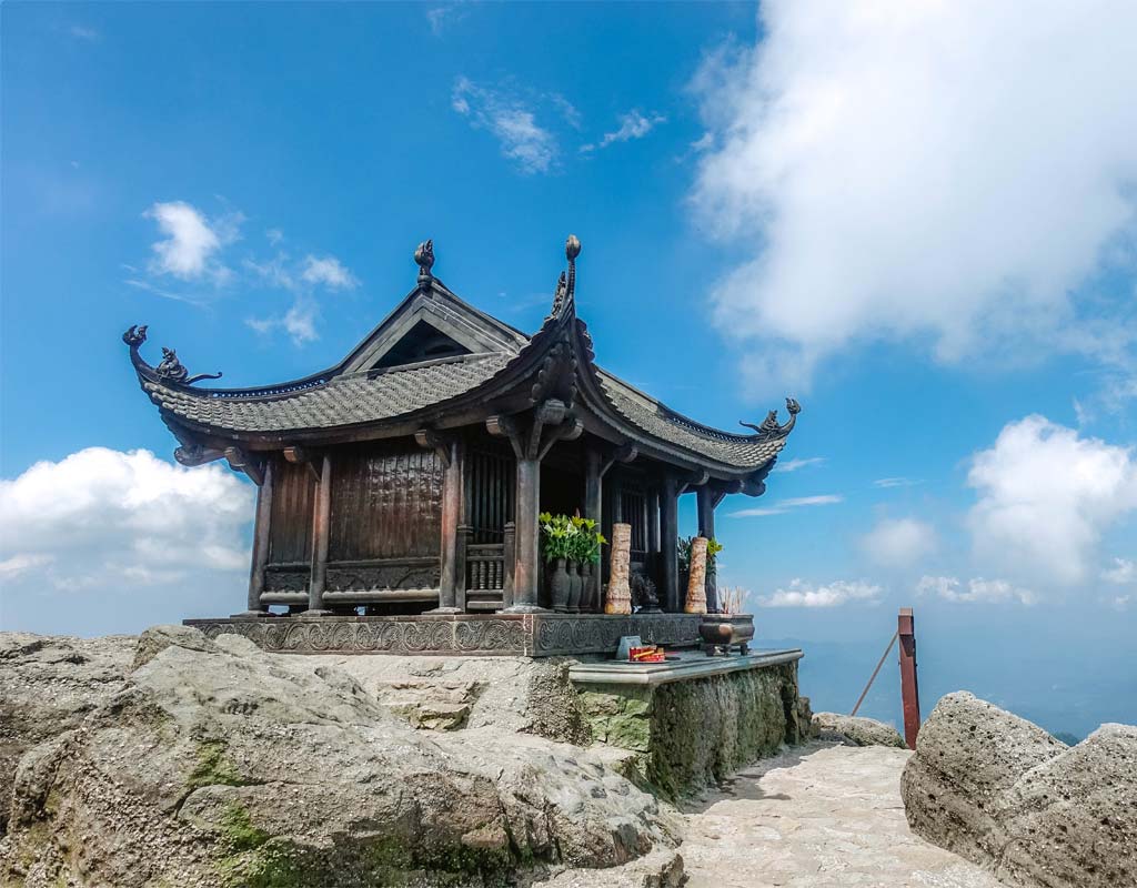 Sacred Buddhist temples and mountain scenery at Yen Tu Heritage Complex, Vietnam