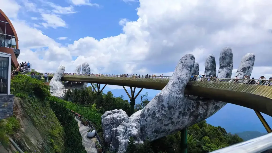 Golden Bridge Ba Na Hills – Luxury Vietnam Tour Golden Bridge at Ba Na Hills Da Nang on a 7-day luxury Vietnam tour