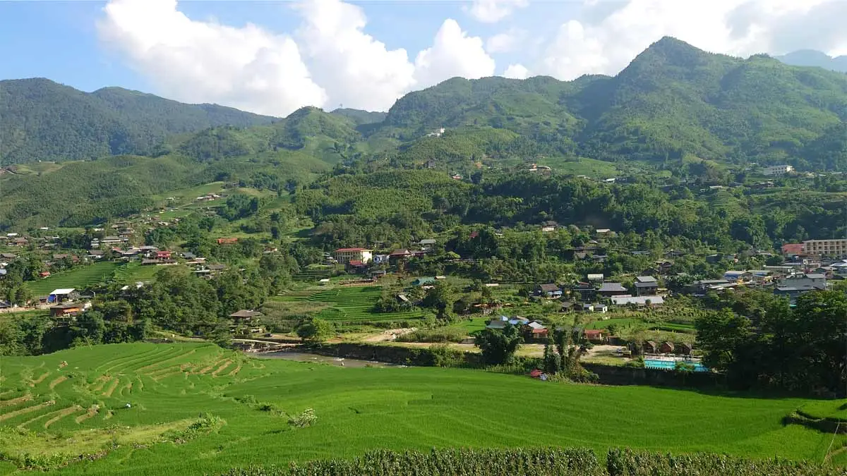 Rice terraces in Sapa, one of the best mountain destinations to visit in Vietnam.