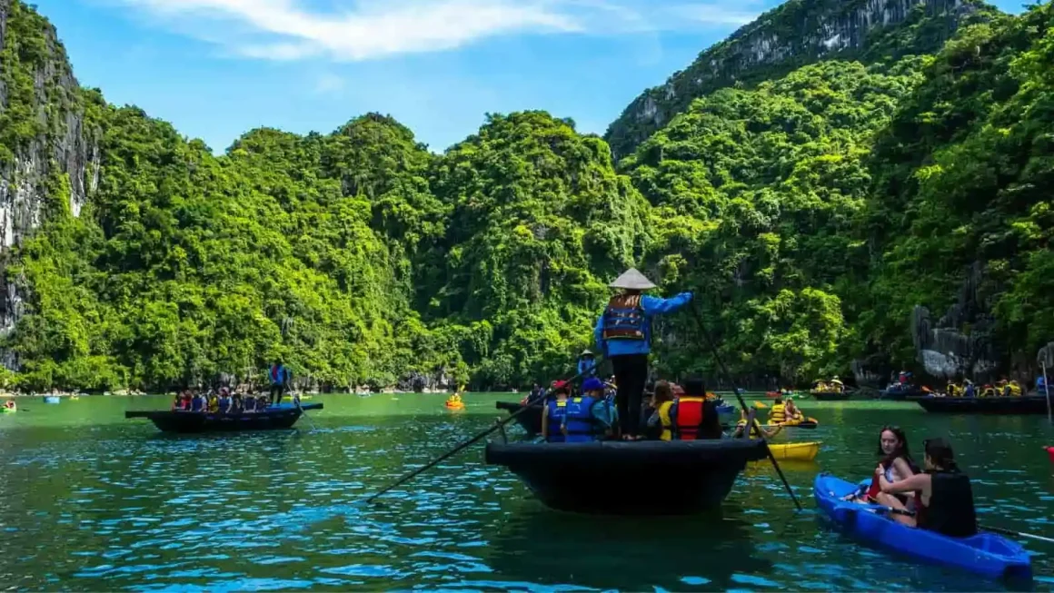 Bamboo Boat Experience in Halong Bay Bamboo boat experience in Halong Bay Vietnam