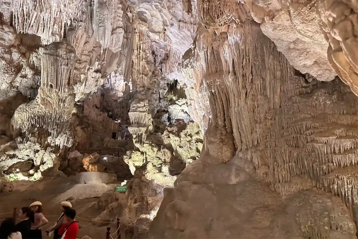 Thien Cung Cave in Halong Bay on a day tour from Hanoi