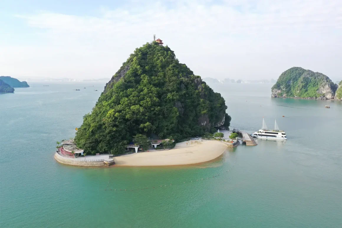 Titop Island panoramic view in Halong Bay