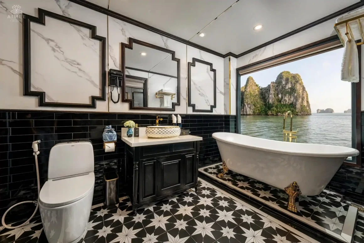 Aimee Cruise Cabin Bathroom Aimee Cruise Halong Bay cabin bathroom