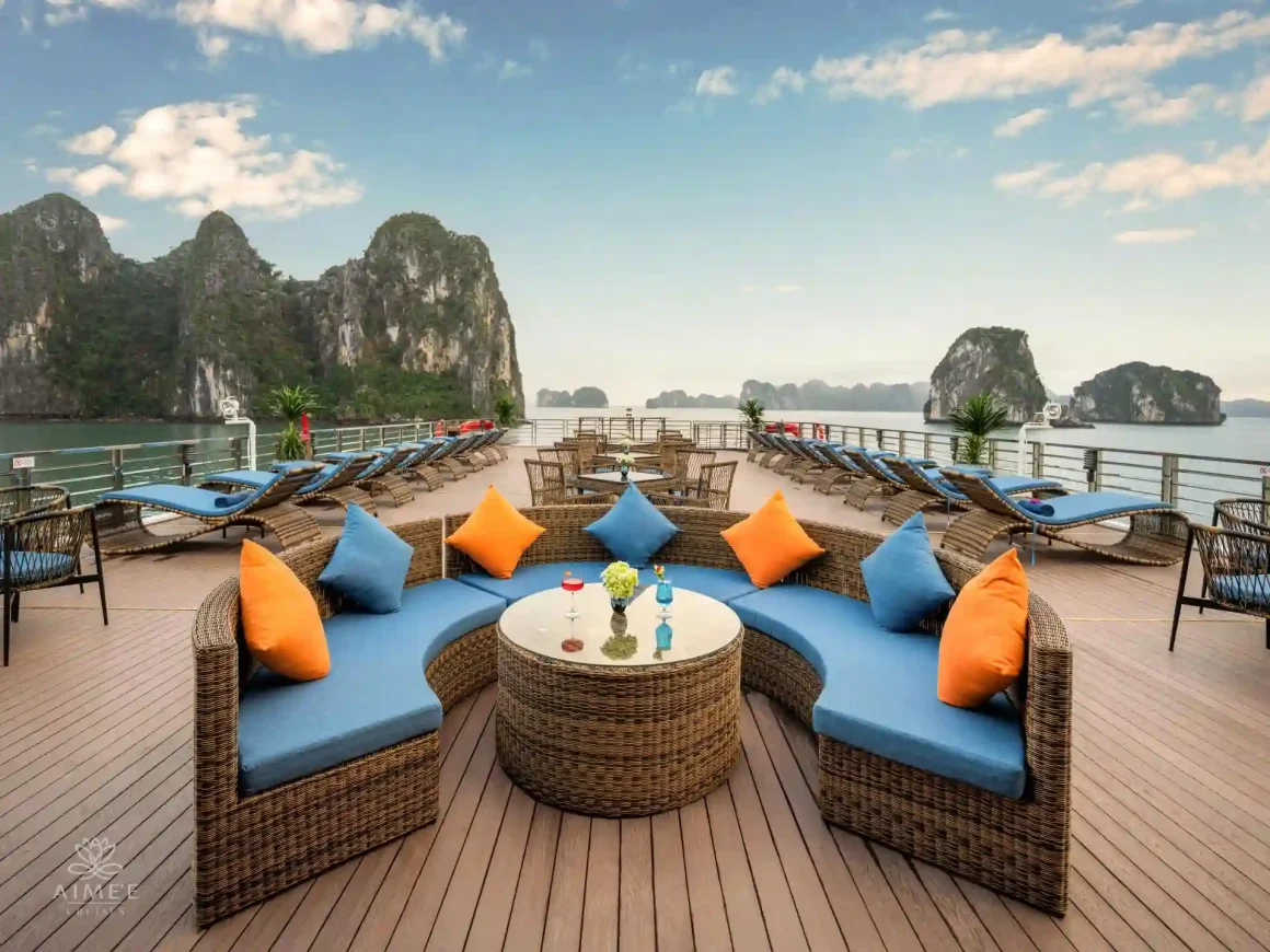 Aimee Cruise Sundeck in Halong Bay Aimee Cruise Halong Bay sundeck