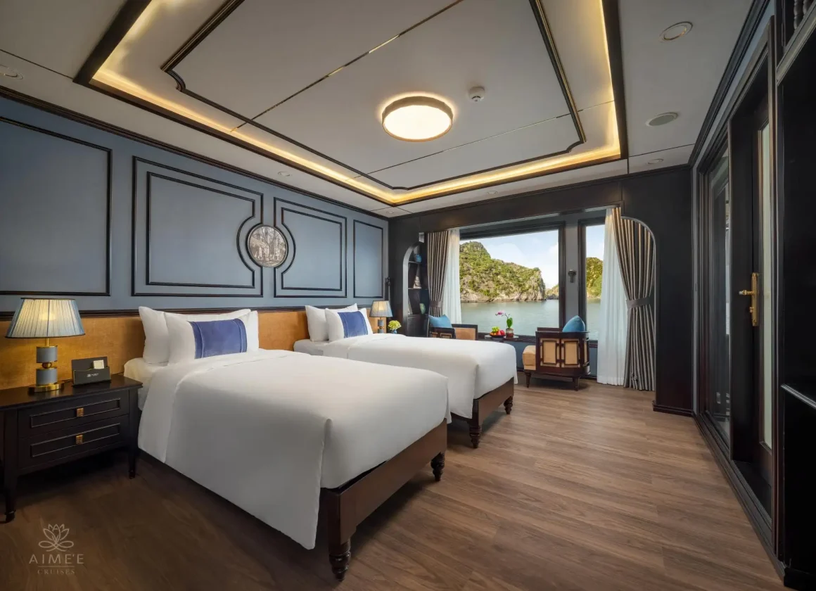 Aimee Cruise Twin Cabin in Halong Bay Aimee Cruise Halong Bay twin cabin