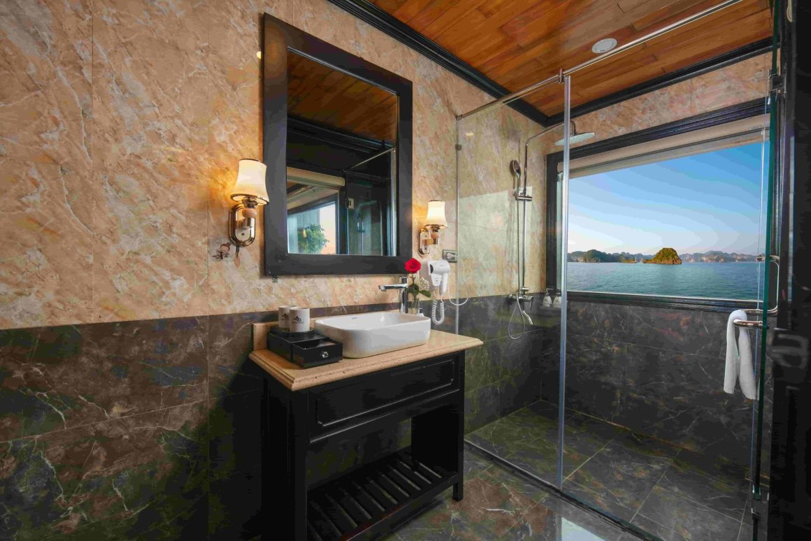 Arcady Boutique Cruise Cabin Bathroom Arcady Boutique Cruise cabin bathroom in Halong Bay