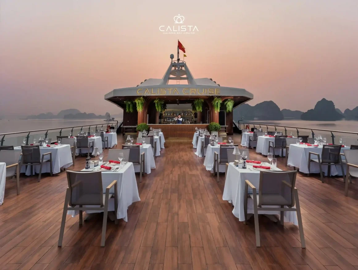 Calista Cruise Sundeck Halong Bay Calista Cruise sundeck overlooking Halong Bay