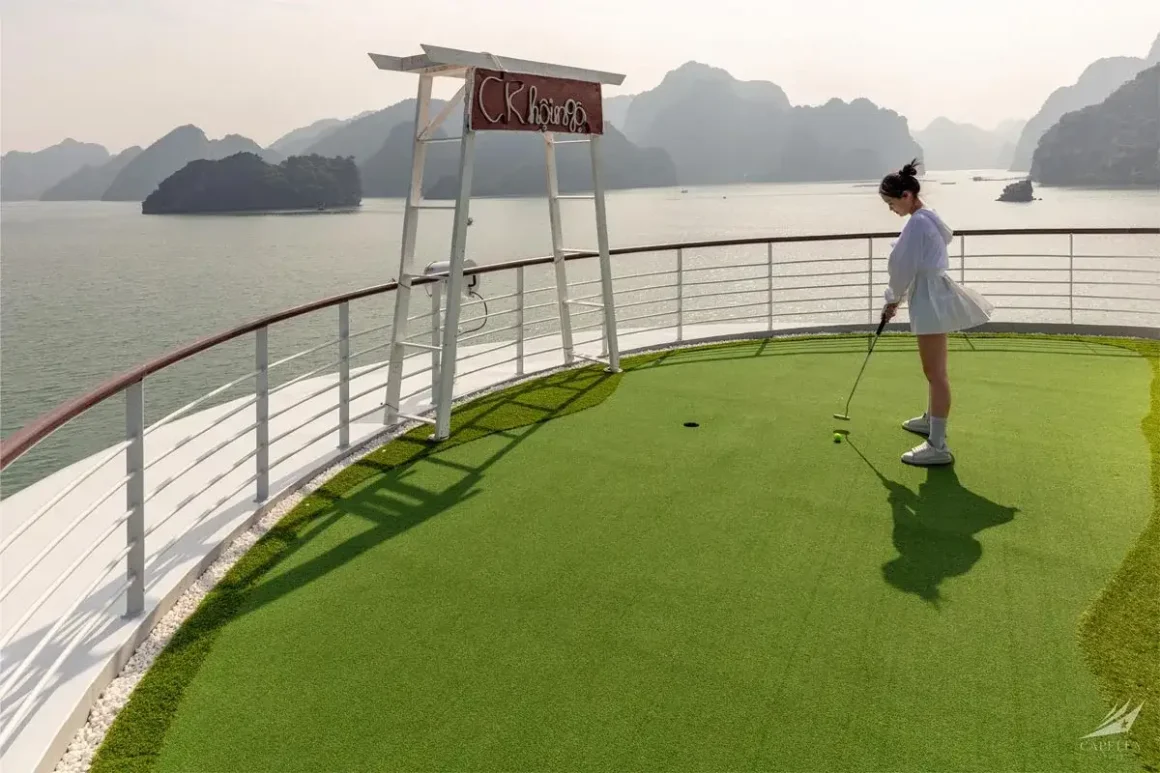 Mini golf course on Capella Cruise in Lan Ha Bay