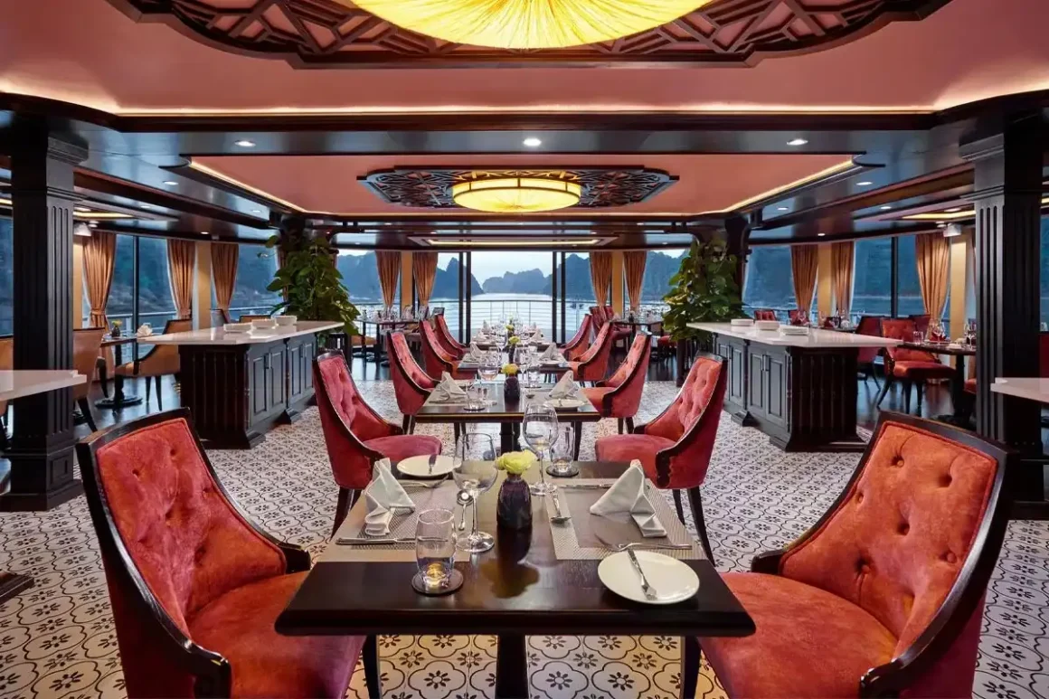 Luxury restaurant on Capella Cruise Lan Ha Bay