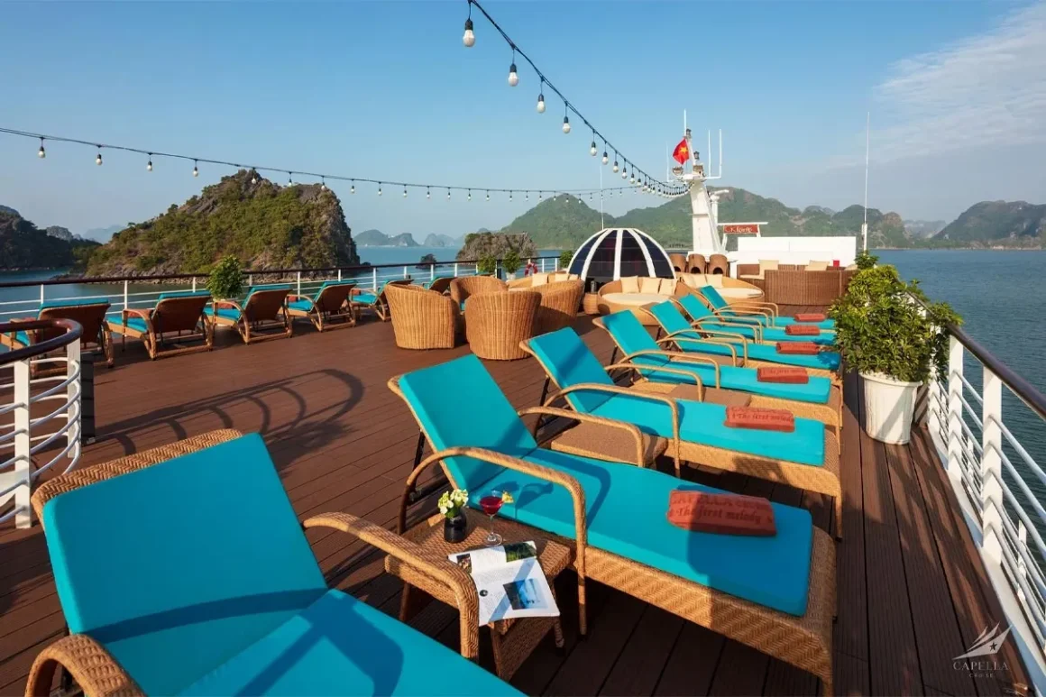 Capella Cruise Lan Ha Bay sundeck with panoramic bay views