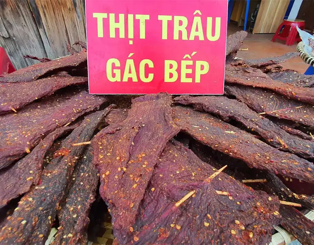 Smoked buffalo meat in Sapa Vietnam