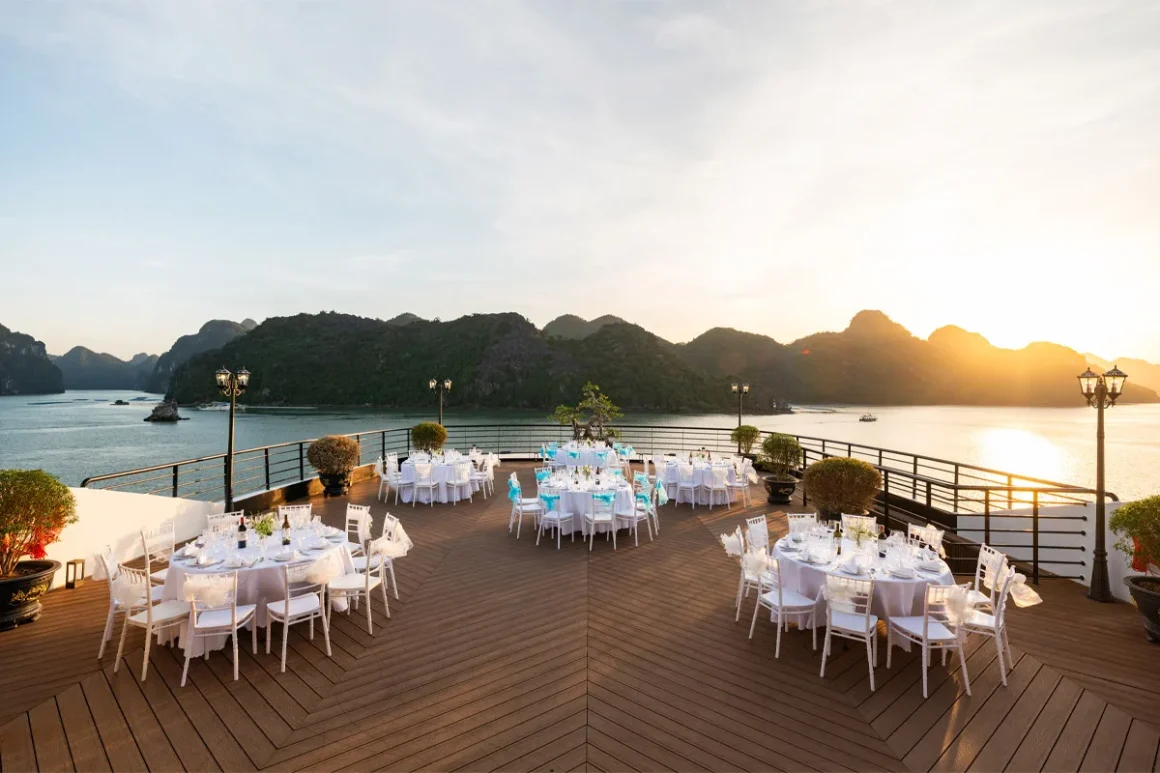Diana Cruise sundeck Sundeck of Diana Cruise with views over Lan Ha Bay