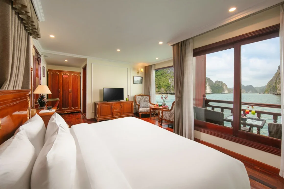 Luxury interior of the Signature Suite on Emperor Cruise Halong Bay