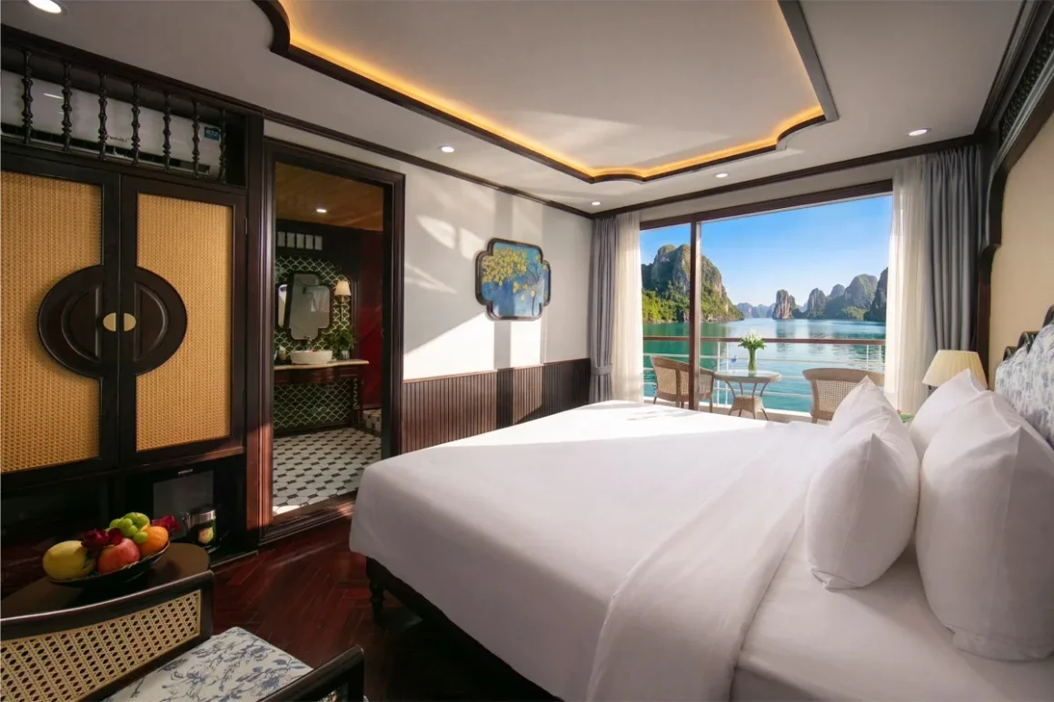 Junior Suite Cabin on Deck 1 of Hermes Premium Cruise in Halong Bay